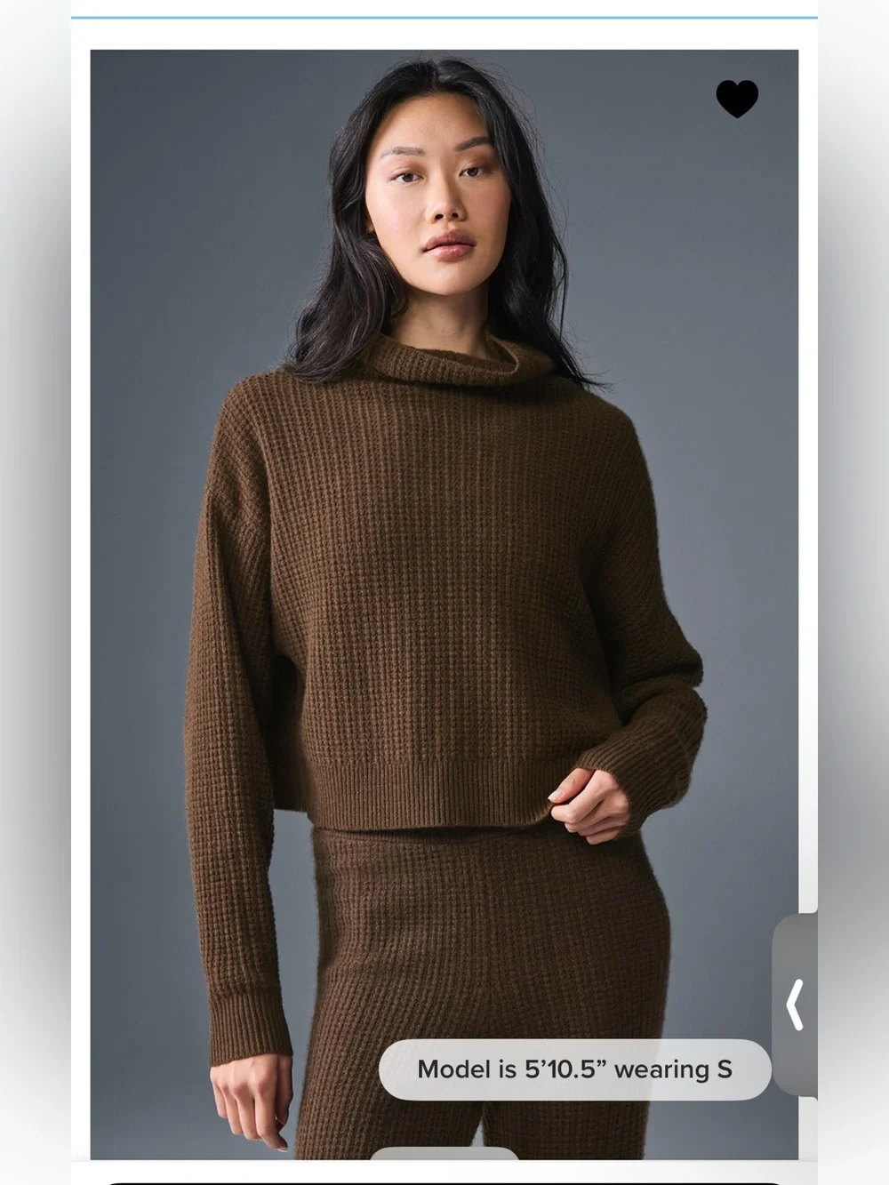 ALO Cashmere Plush Waffle Turtleneck Pullover size L